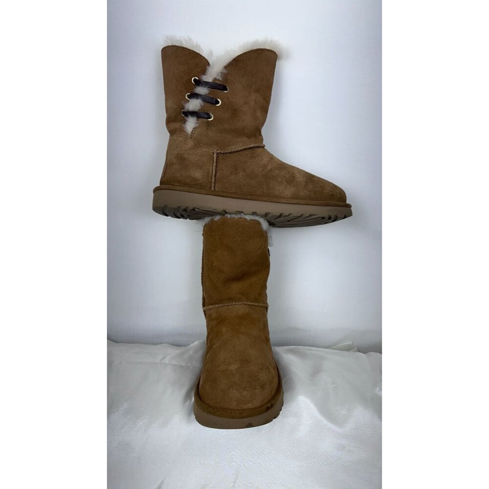UGG Womens Brown Suede & Sheepskin Lined Winter Boots Size 8 - Picture 6 of 16